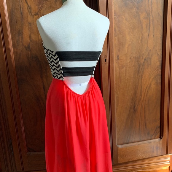 Strapless Backless High Low Dress - Picture 2 of 6